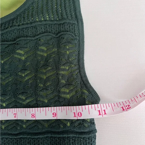 RACHEL Rachel Roy Crochet Knit Overlay Dress in Forest and Lime Green Size XS - Picture 3 of 7